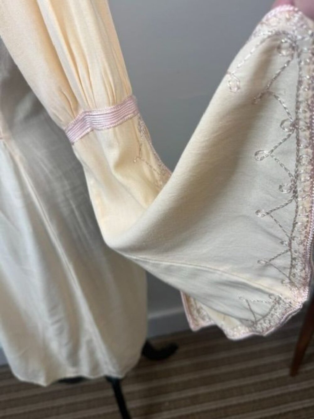 Vanesska for Calypso Christiane Celle Peach Embroidered Boho Tunic Dress Size S - Picture 7 of 10